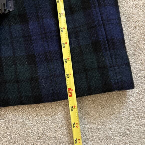 J. Crew Black Watch Tartan Wool Blue and Green Plaid Zip Up Winter Coat Size 0 - Picture 8 of 11